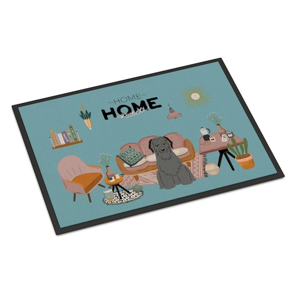 Carolines Treasures 24 x 36 in. Black Briard Sweet Home Indoor or Outdoor Mat CK7926JMAT - main